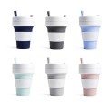 Folding silicone straw cup 350ml